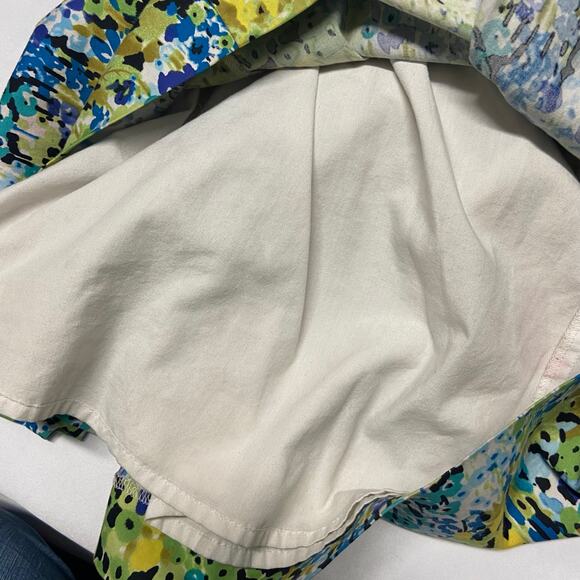 Talbots Skirt Batik Abstract Design Lined Pleated Side Zip Size 10 GUC - Picture 8 of 11